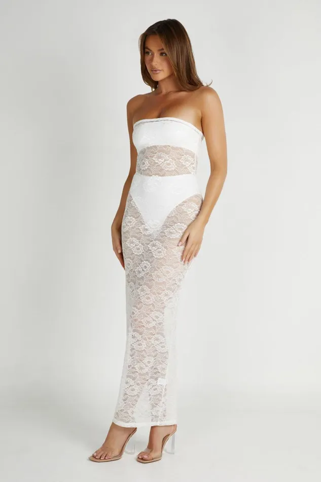 Meshki Maxi Dresses Women Sasha Strapless Maxi Dress 8211 White White