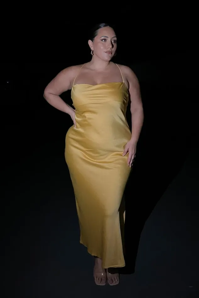 Meshki Maxi Dresses Women Sydney Straight Neck Slip Maxi Dress 8211 Yellow Yellow