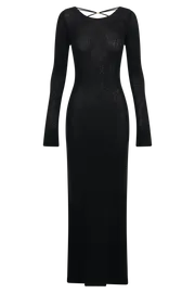 Meshki Maxi Dresses Women Talia Maxi Open Back Knit Dress 8211 Black Black