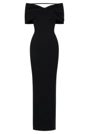 Meshki Maxi Dresses Women Terese Off Shoulder Knit Maxi Dress 8211 Black Black