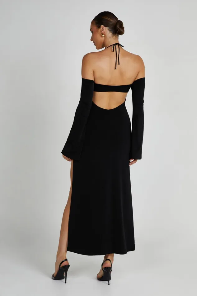 Meshki Maxi Dresses Women Tia Slinky Off Shoulder Maxi Dress 8211 Black Black
