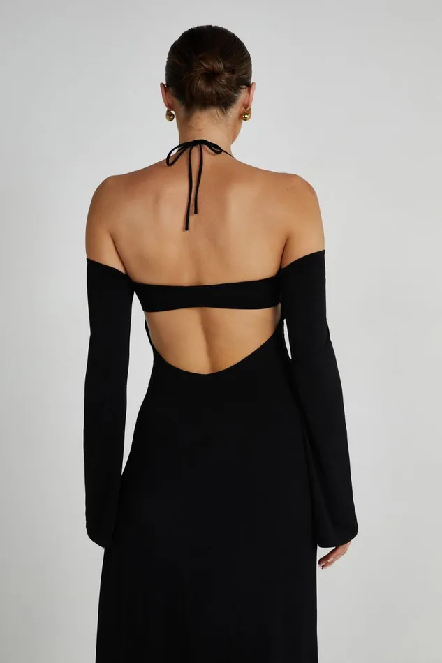 Meshki Maxi Dresses Women Tia Slinky Off Shoulder Maxi Dress 8211 Black Black