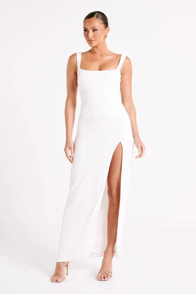 Meshki Maxi Dresses Women Verana Backless Satin Maxi Dress 8211 White White Meshki Maxi Dresses Women Verana Backless Satin Maxi Dress 8211 White White
