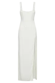 Meshki Maxi Dresses Women Verana Backless Satin Maxi Dress 8211 White White