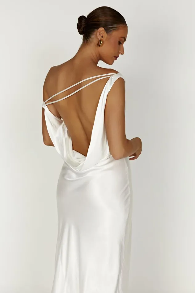 Meshki Maxi Dresses Women Yvette Slip Maxi Dress With Asymmetrical Hem 8211 White White