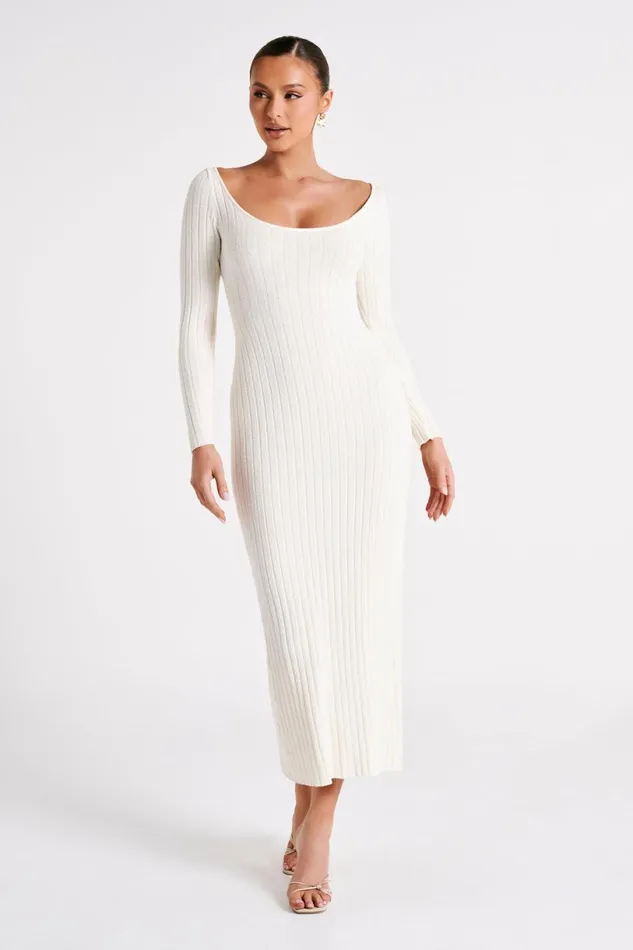 Meshki Maxi Dresses Women Zinnia Knit Maxi Dress With Split 8211 White White Meshki Maxi Dresses Women Zinnia Knit Maxi Dress With Split 8211 White White