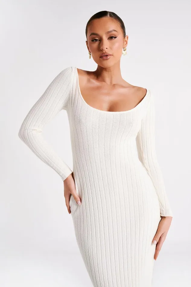 Meshki Maxi Dresses Women Zinnia Knit Maxi Dress With Split 8211 White White