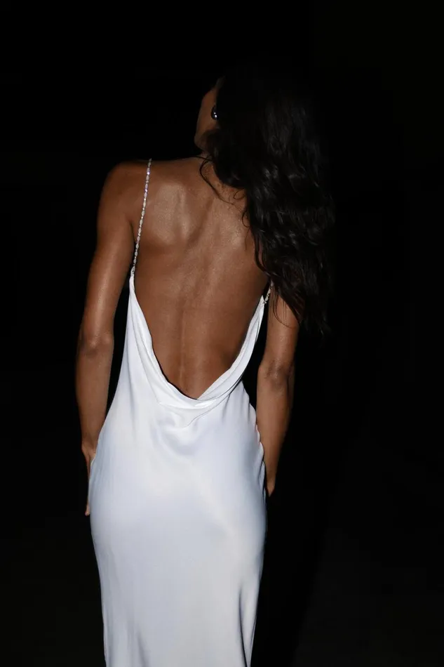 Meshki Midi Dresses Women Adela Cowl Midi Dress With Pearl Trim 8211 White White Meshki Midi Dresses Women Adela Cowl Midi Dress With Pearl Trim 8211 White White