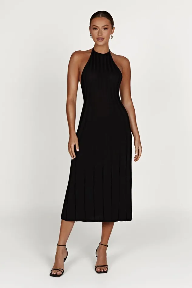 Meshki Midi Dresses Women Adrienne Halter Neck Midi Dress 8211 Black Black