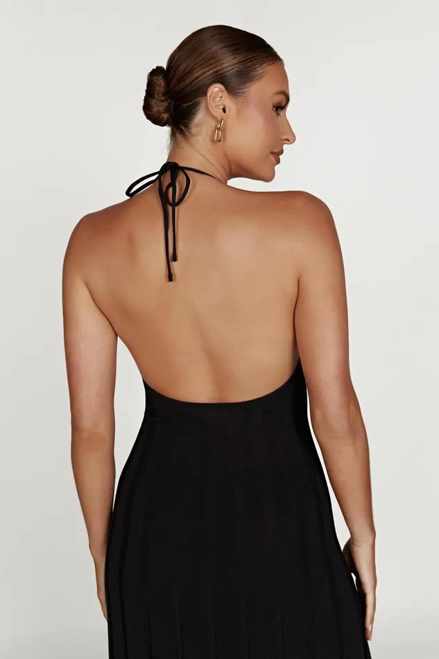 Meshki Midi Dresses Women Adrienne Halter Neck Midi Dress 8211 Black Black
