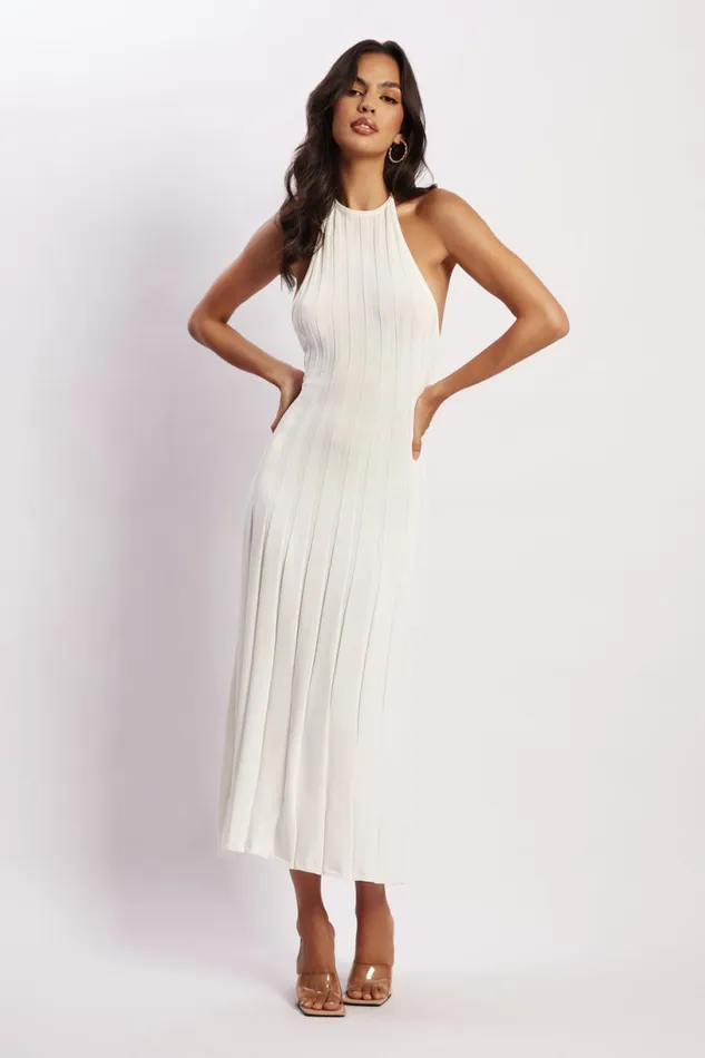Meshki Midi Dresses Women Adrienne Halter Neck Midi Dress 8211 White White Meshki Midi Dresses Women Adrienne Halter Neck Midi Dress 8211 White White