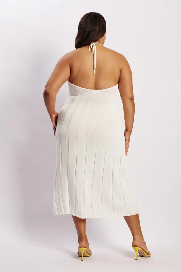 Meshki Midi Dresses Women Adrienne Halter Neck Midi Dress 8211 White White