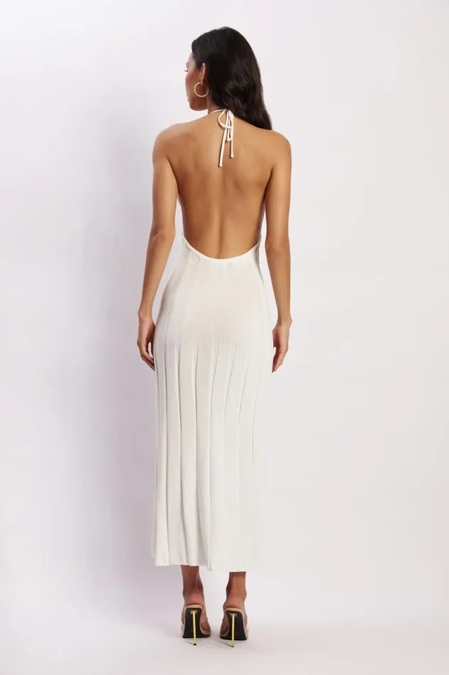 Meshki Midi Dresses Women Adrienne Halter Neck Midi Dress 8211 White White