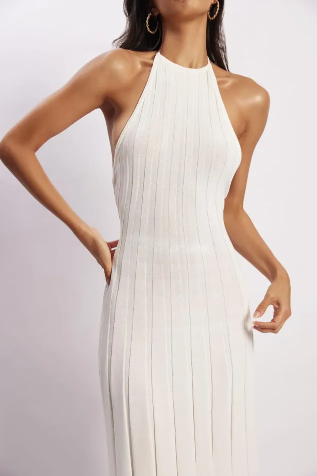 Meshki Midi Dresses Women Adrienne Halter Neck Midi Dress 8211 White White
