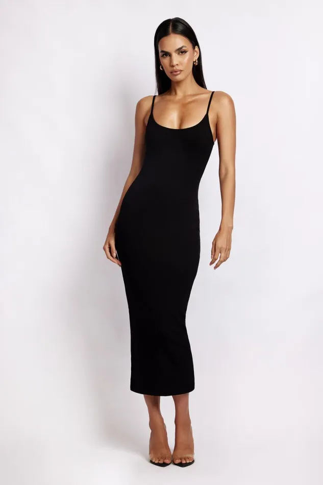 Meshki Midi Dresses Women Alexis Ribbed Cami Midi Dress 8211 Black Black