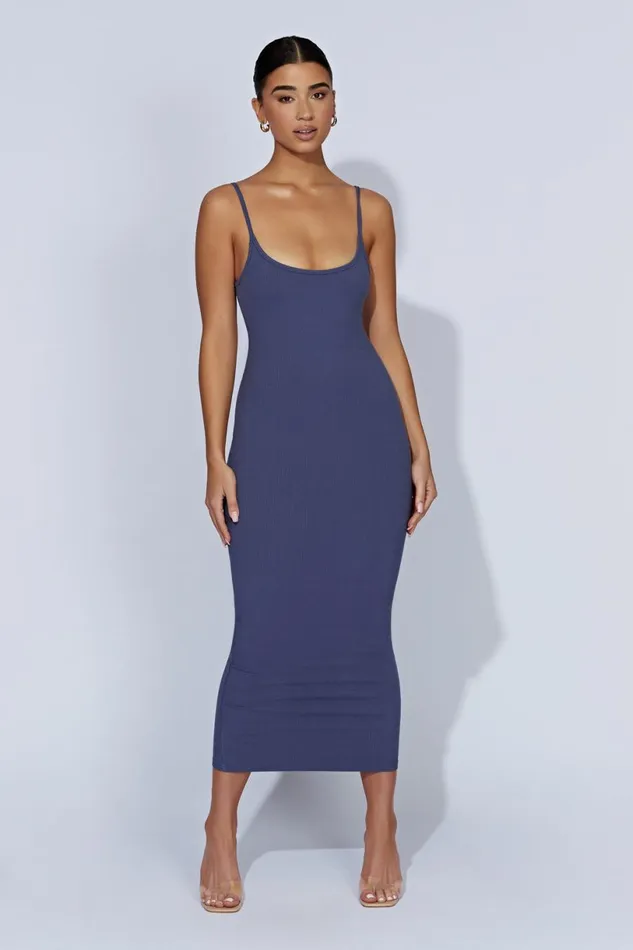 Meshki Midi Dresses Women Alexis Ribbed Cami Midi Dress 8211 Midnight Navy Midnightnavy