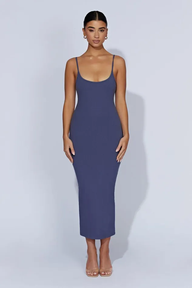 Meshki Midi Dresses Women Alexis Ribbed Cami Midi Dress 8211 Midnight Navy Midnightnavy