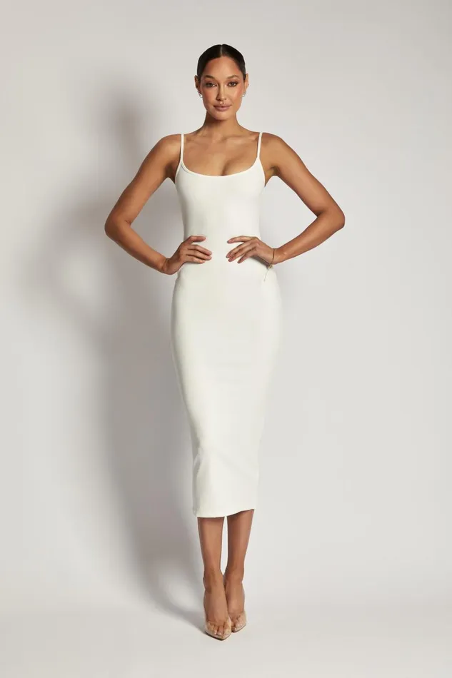 Meshki Midi Dresses Women Alexis Ribbed Cami Midi Dress 8211 White White