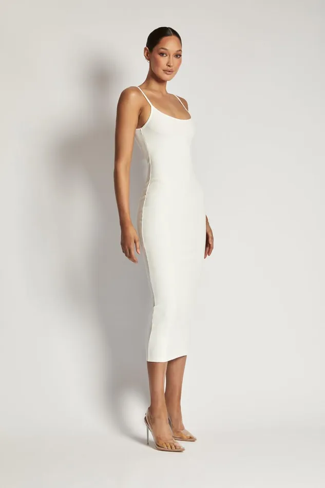 Meshki Midi Dresses Women Alexis Ribbed Cami Midi Dress 8211 White White Meshki Midi Dresses Women Alexis Ribbed Cami Midi Dress 8211 White White