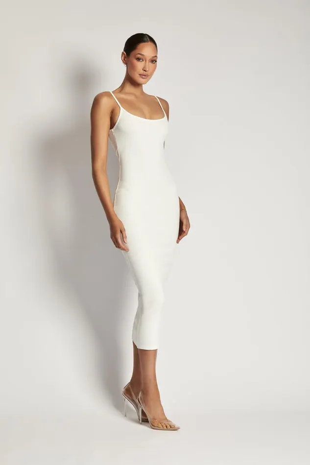 Meshki Midi Dresses Women Alexis Ribbed Cami Midi Dress 8211 White White Meshki Midi Dresses Women Alexis Ribbed Cami Midi Dress 8211 White White