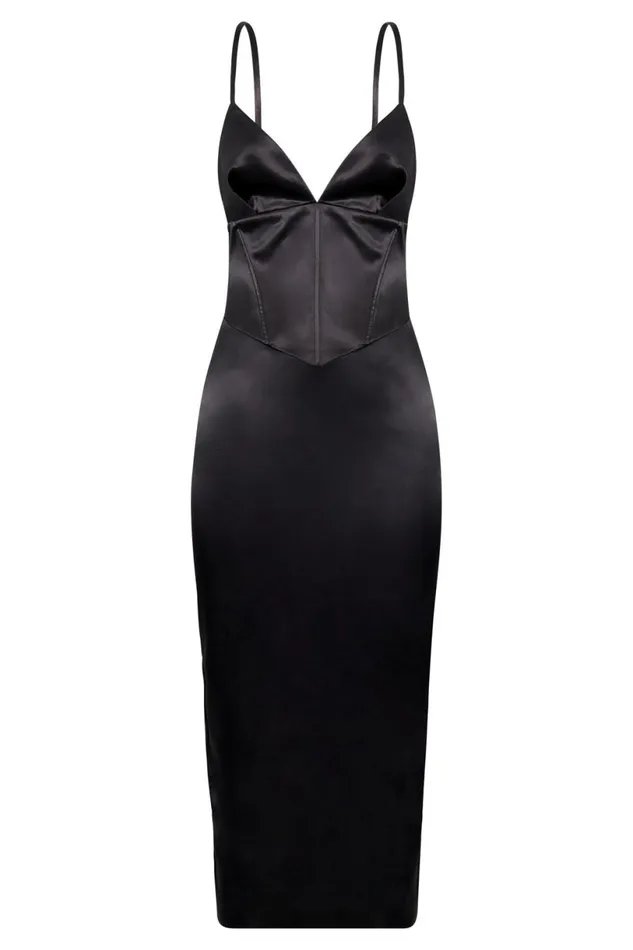 Meshki Midi Dresses Women Brie Corset Midi Dress 8211 Black Black Meshki Midi Dresses Women Brie Corset Midi Dress 8211 Black Black