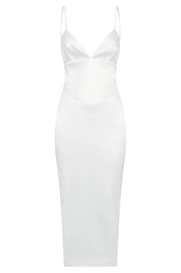 Meshki Midi Dresses Women Brie Corset Midi Dress 8211 White White Meshki Midi Dresses Women Brie Corset Midi Dress 8211 White White
