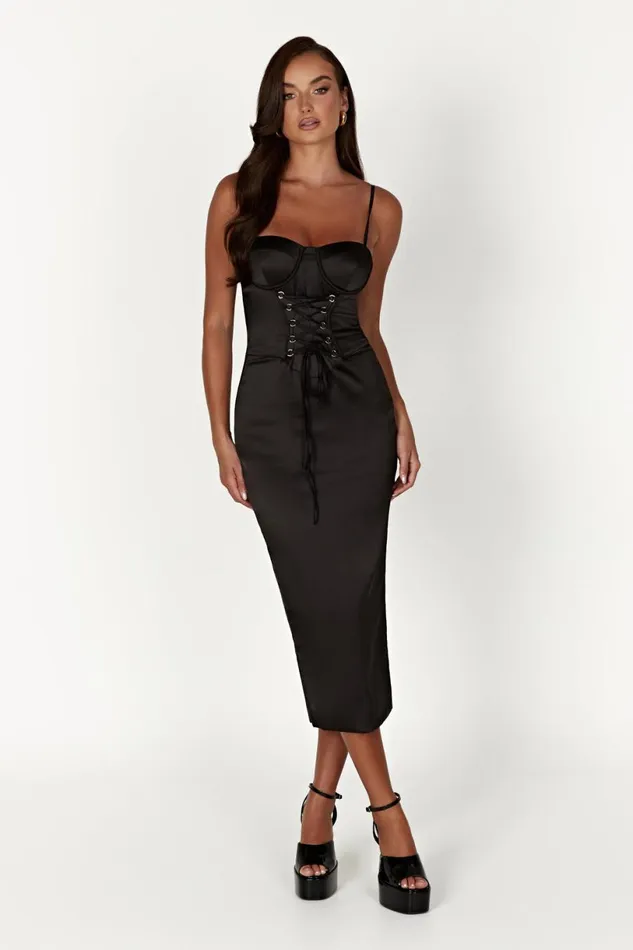 Meshki Midi Dresses Women Camelia Corset Midi Dress 8211 Black Black Meshki Midi Dresses Women Camelia Corset Midi Dress 8211 Black Black
