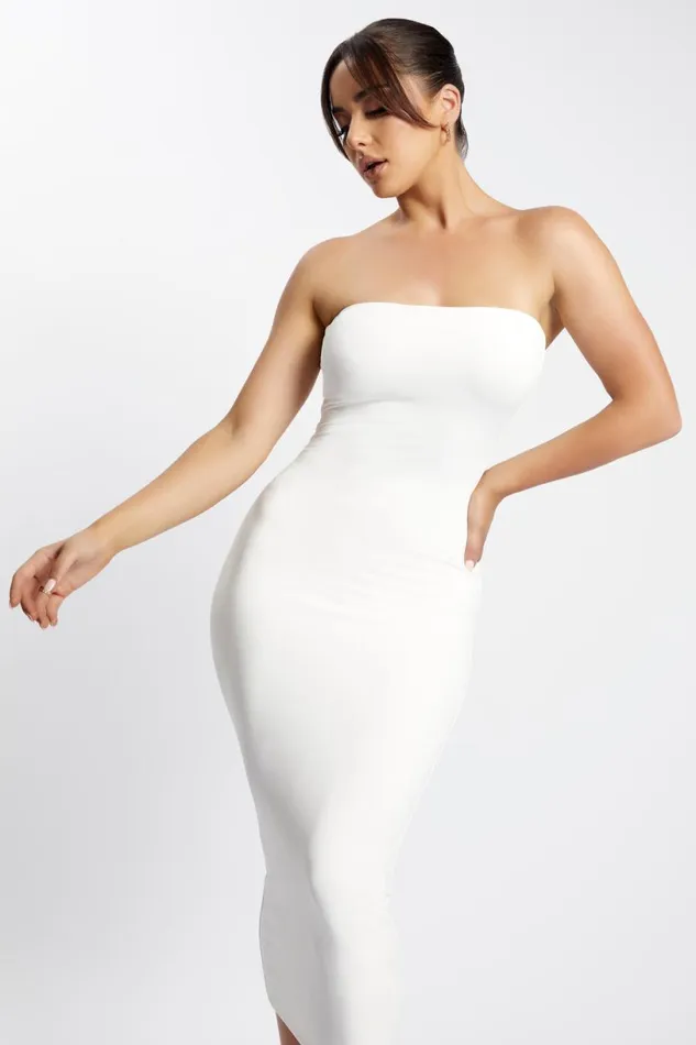 Meshki Midi Dresses Women Cassidy Strapless Midi Dress 8211 White White