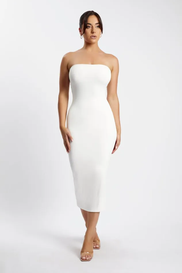 Meshki Midi Dresses Women Cassidy Strapless Midi Dress 8211 White White