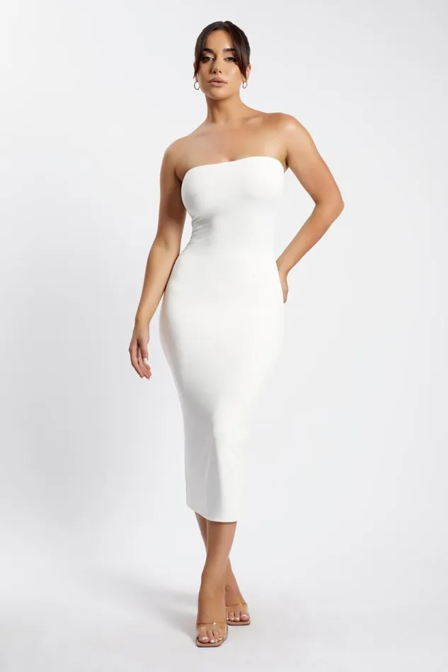 Meshki Midi Dresses Women Cassidy Strapless Midi Dress 8211 White White