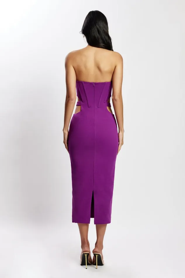 Meshki Midi Dresses Women Catherine Cut Out Midi Dress 8211 Violet Violet Meshki Midi Dresses Women Catherine Cut Out Midi Dress 8211 Violet Violet