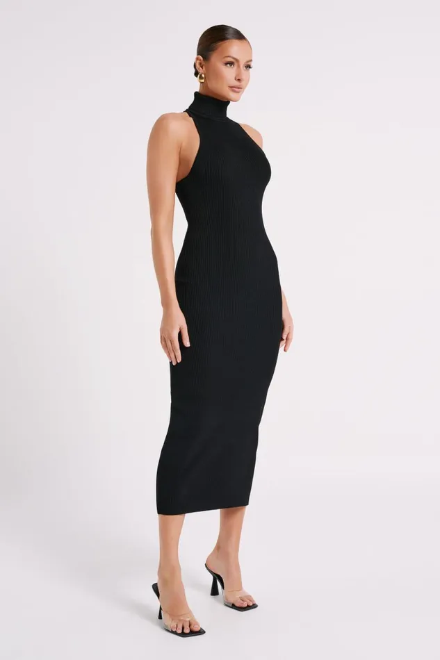 Meshki Midi Dresses Women Connie Turtleneck Knit Midi Dress 8211 Black Black