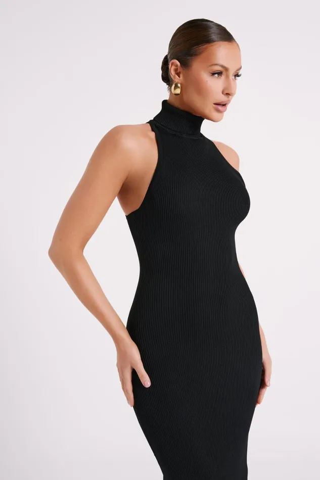 Meshki Midi Dresses Women Connie Turtleneck Knit Midi Dress 8211 Black Black