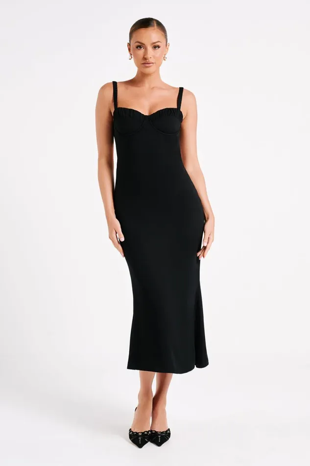 Meshki Midi Dresses Women Constance Cupped Midi Dress 8211 Black Black