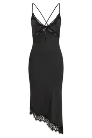 Meshki Midi Dresses Women Crawford Satin Midi Dress 8211 Black Black