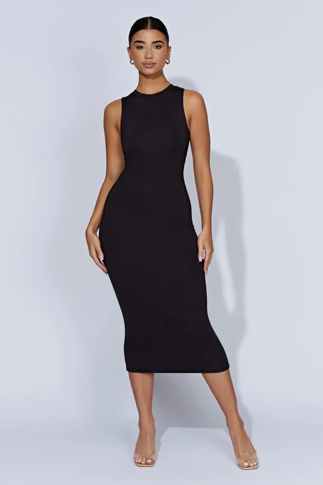 Meshki Midi Dresses Women Jill Sleeveless Tank Midi Dress 8211 Black Black Meshki Midi Dresses Women Jill Sleeveless Tank Midi Dress 8211 Black Black