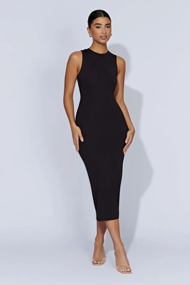 Meshki Midi Dresses Women Jill Sleeveless Tank Midi Dress 8211 Black Black