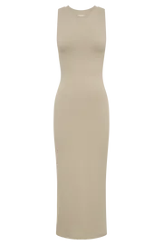 Meshki Midi Dresses Women Jill Sleeveless Tank Midi Dress 8211 Taupe Taupe