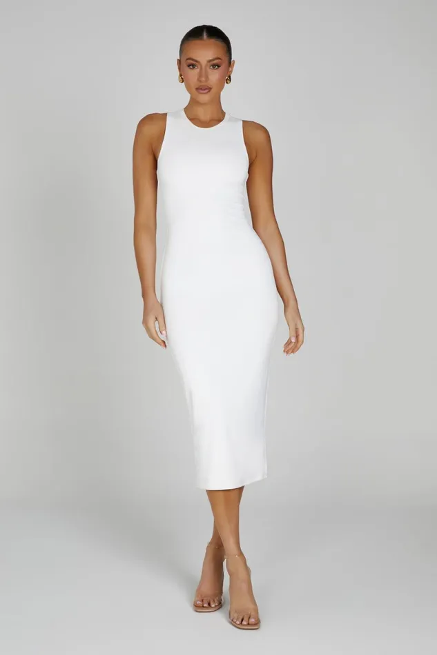 Meshki Midi Dresses Women Jill Sleeveless Tank Midi Dress 8211 White White Meshki Midi Dresses Women Jill Sleeveless Tank Midi Dress 8211 White White