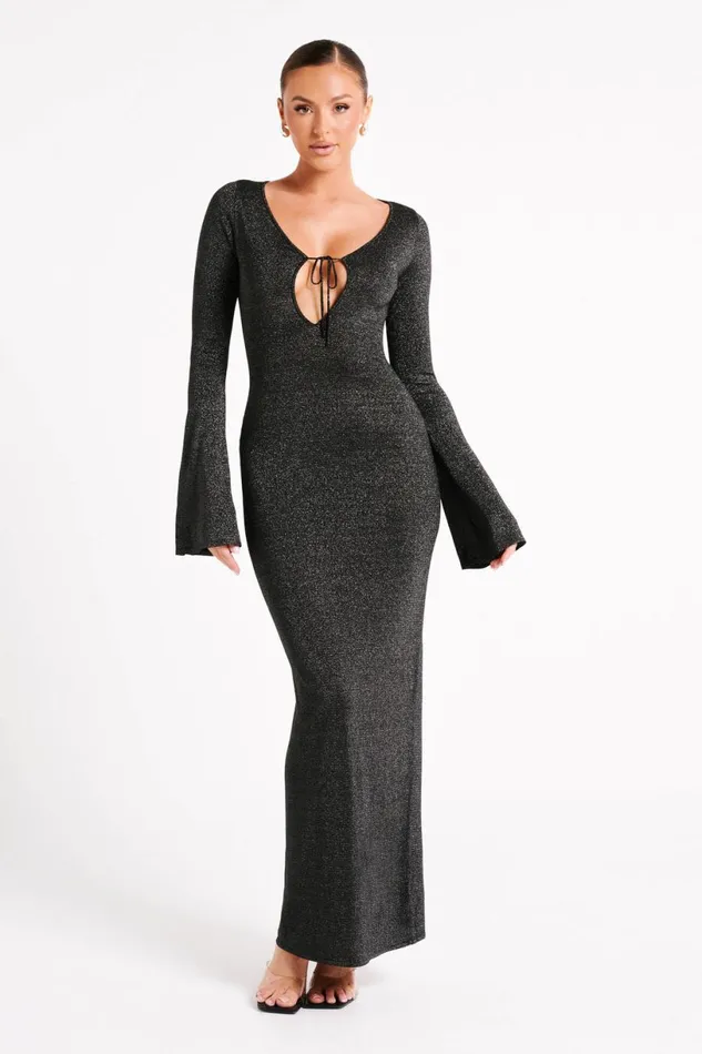 Meshki Midi Dresses Women Kamila Long Sleeve Midi Dress 8211 Black Black