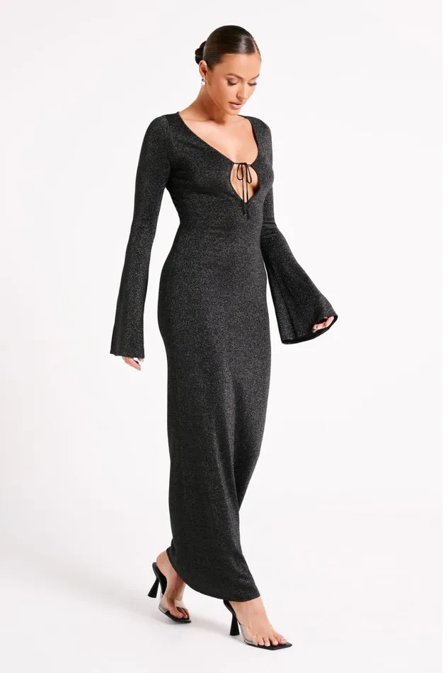 Meshki Midi Dresses Women Kamila Long Sleeve Midi Dress 8211 Black Black