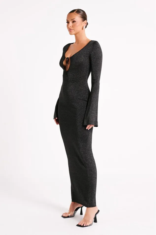 Meshki Midi Dresses Women Kamila Long Sleeve Midi Dress 8211 Black Black