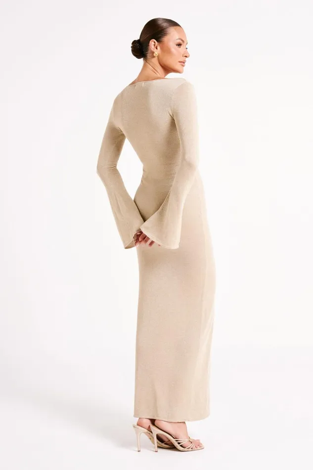Meshki Midi Dresses Women Kamila Long Sleeve Midi Dress 8211 Gold Gold