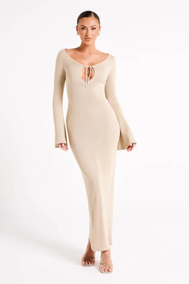 Meshki Midi Dresses Women Kamila Long Sleeve Midi Dress 8211 Gold Gold