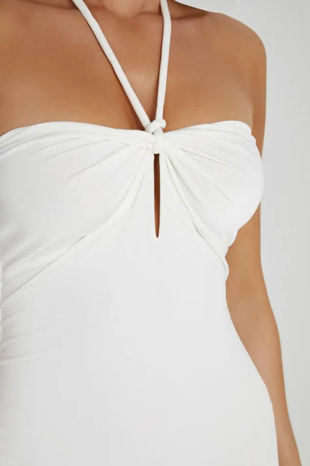Meshki Midi Dresses Women Krissy Midi Twist Halter Jersey Dress 8211 White White Meshki Midi Dresses Women Krissy Midi Twist Halter Jersey Dress 8211 White White