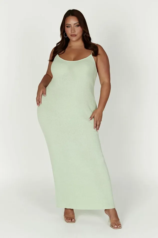 Meshki Midi Dresses Women Magnolia Knit Midi Dress 8211 Pistachio Green Pistachiogreen