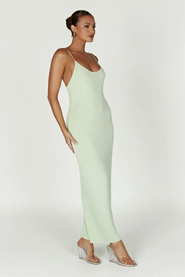 Meshki Midi Dresses Women Magnolia Knit Midi Dress 8211 Pistachio Green Pistachiogreen