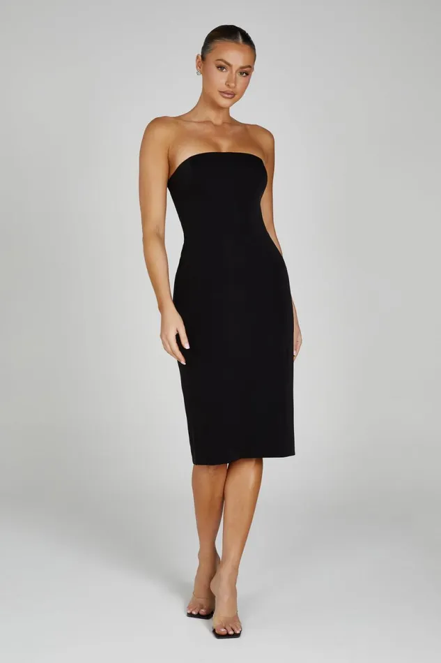 Meshki Midi Dresses Women Marianne Strapless Crepe Midi Dress 8211 Black Black Meshki Midi Dresses Women Marianne Strapless Crepe Midi Dress 8211 Black Black