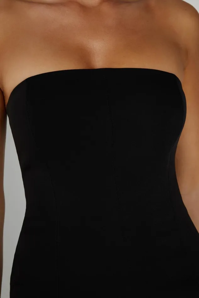 Meshki Midi Dresses Women Marianne Strapless Crepe Midi Dress 8211 Black Black