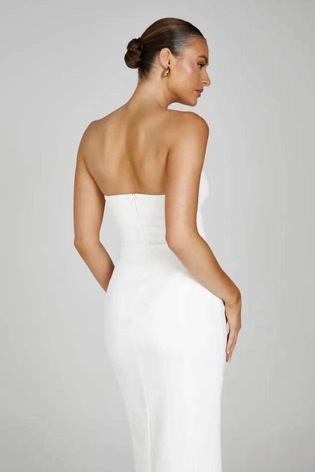Meshki Midi Dresses Women Marianne Strapless Crepe Midi Dress 8211 White White